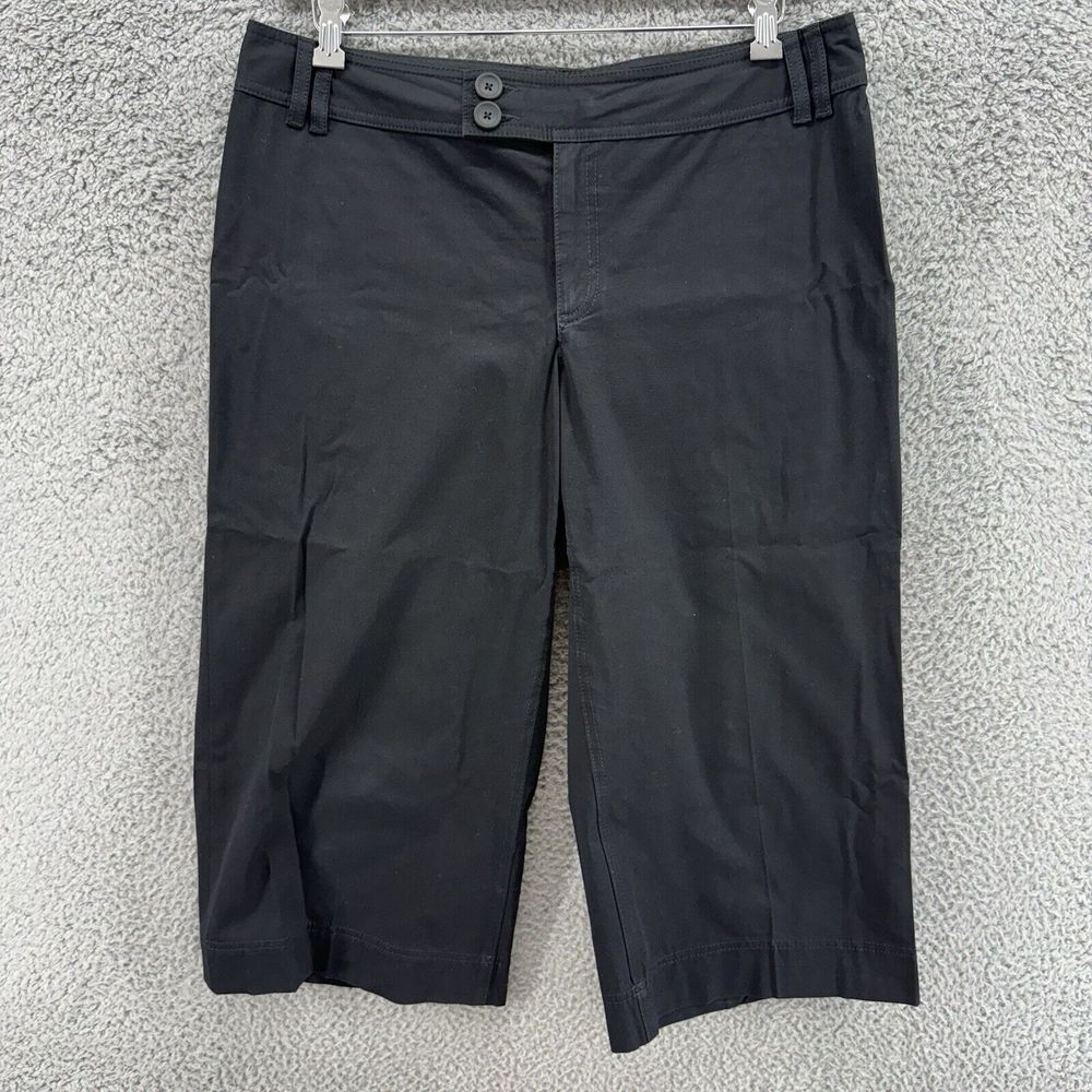 Banana Republic Women's 12 Stretch Black Straight Leg Capri Dress Pants READ